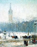 Childe Hassam Snowstorm, Madison Square Spain oil painting artist